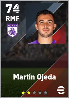 Martin Ojeda eFootball 2026 player card — 74 OVR RMF