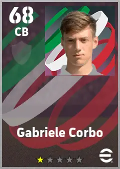 Gabriele Corbo eFootball 2026 player card — 68 OVR CB