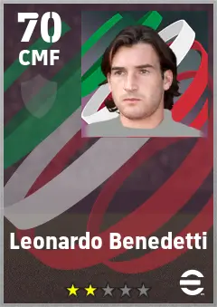Leonardo Benedetti eFootball 2026 player card — 70 OVR CMF