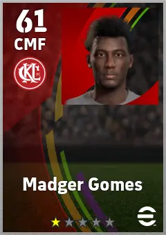 Madger Gomes eFootball 2026 player card — 61 OVR CMF