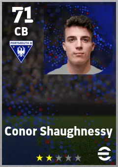 Conor Shaughnessy eFootball 2026 player card — 71 OVR CB