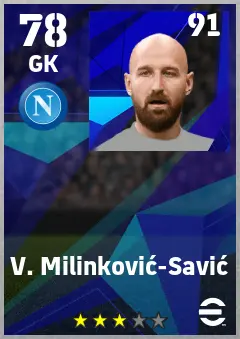 V. Milinkovic-Savic eFootball 2026 player card — 78 OVR GK