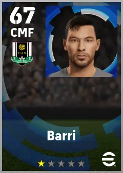 Barri eFootball 2026 player card — 67 OVR CMF