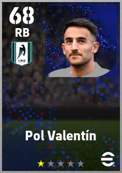 Pol Valentin eFootball 2026 player card — 68 OVR RB