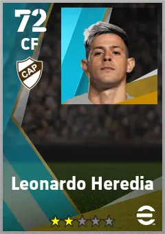 Leonardo Heredia eFootball 2026 player card — 72 OVR CF