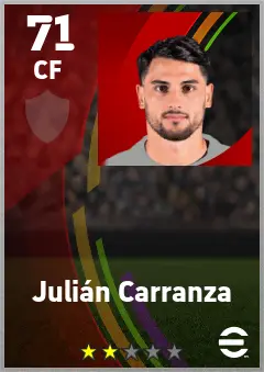 Julian Carranza eFootball 2026 player card — 71 OVR CF
