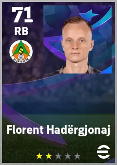 Florent Hadergjonaj eFootball 2026 player card — 71 OVR RB