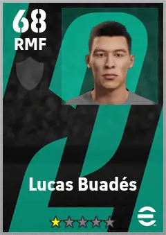 Lucas Buades eFootball 2026 player card — 68 OVR RMF