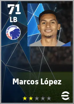 Marcos Lopez eFootball 2026 player card — 71 OVR LB