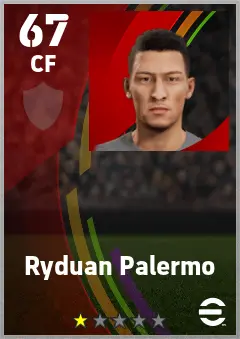 Ryduan Palermo eFootball 2026 player card — 67 OVR CF