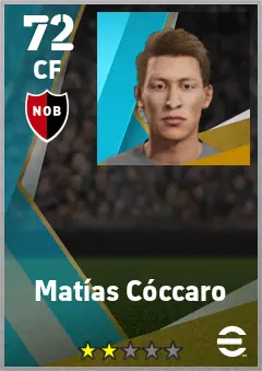 Matias Coccaro eFootball 2026 player card — 72 OVR CF