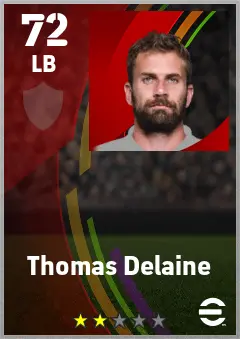 Thomas Delaine eFootball 2026 player card — 72 OVR LB