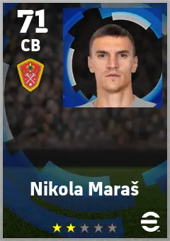Nikola Maras eFootball 2026 player card — 71 OVR CB