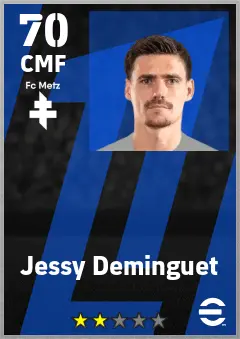 Jessy Deminguet eFootball 2026 player card — 70 OVR CMF