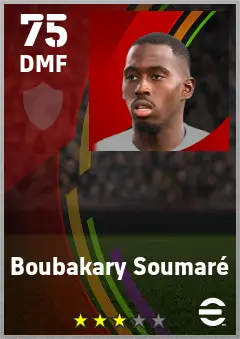 Boubakary Soumare eFootball 2026 player card — 75 OVR DMF