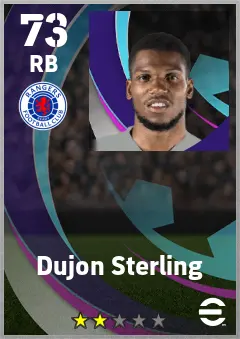 Dujon Sterling eFootball 2026 player card — 73 OVR RB