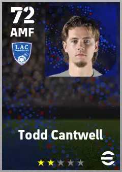 Todd Cantwell eFootball 2026 player card — 72 OVR AMF