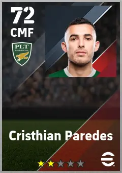 Cristhian Paredes eFootball 2026 player card — 72 OVR CMF