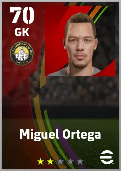 Miguel Ortega eFootball 2026 player card — 70 OVR GK