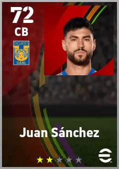 Juan Sanchez eFootball 2026 player card — 72 OVR CB