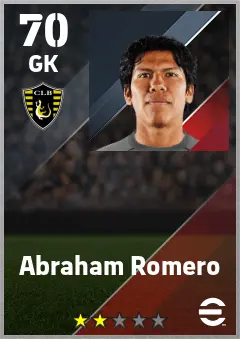 Abraham Romero eFootball 2026 player card — 70 OVR GK