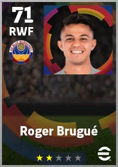Roger Brugue eFootball 2026 player card — 71 OVR RWF