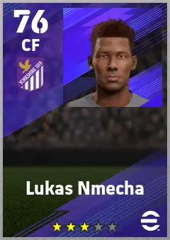 Lukas Nmecha eFootball 2026 player card — 76 OVR CF
