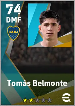Tomas Belmonte eFootball 2026 player card — 74 OVR DMF