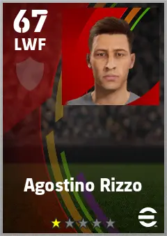 Agostino Rizzo eFootball 2026 player card — 67 OVR LWF