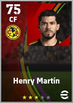 Henry Martin eFootball 2026 player card — 75 OVR CF