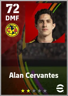 Alan Cervantes eFootball 2026 player card — 72 OVR DMF