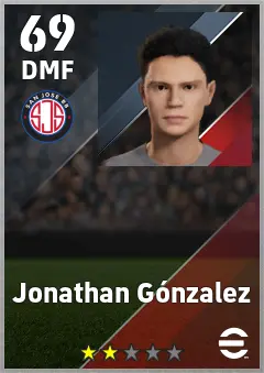 Jonathan Gonzalez eFootball 2026 player card — 69 OVR DMF