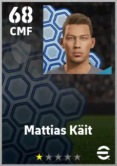 Mattias Kait eFootball 2026 player card — 68 OVR CMF