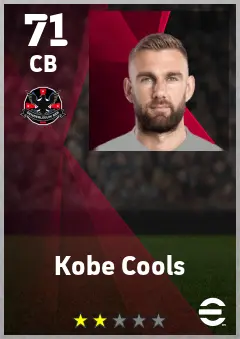 Kobe Cools eFootball 2026 player card — 71 OVR CB