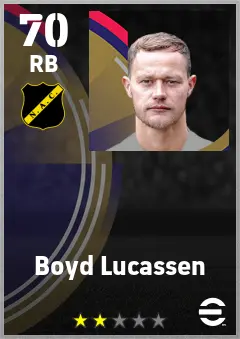 Boyd Lucassen eFootball 2026 player card — 70 OVR RB