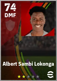 Albert Sambi Lokonga eFootball 2026 player card — 74 OVR DMF
