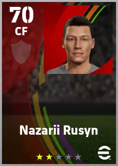 Nazarii Rusyn eFootball 2026 player card — 70 OVR CF