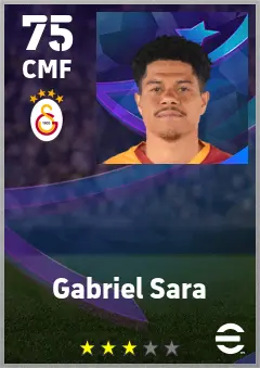 Gabriel Sara eFootball 2026 player card — 75 OVR CMF