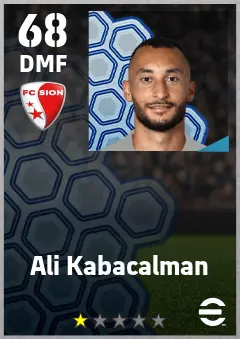 Ali Kabacalman eFootball 2026 player card — 68 OVR DMF