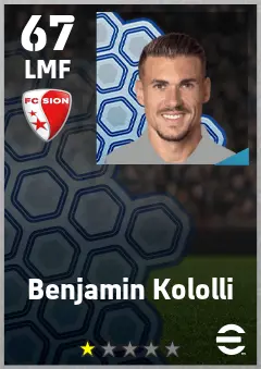 Benjamin Kololli eFootball 2026 player card — 67 OVR LMF