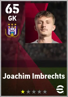 Joachim Imbrechts eFootball 2026 player card — 65 OVR GK