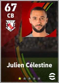 Julien Celestine eFootball 2026 player card — 67 OVR CB