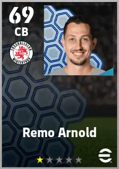Remo Arnold eFootball 2026 player card — 69 OVR CB