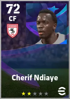 Cherif Ndiaye eFootball 2026 player card — 72 OVR CF
