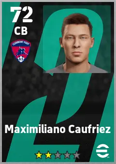 Maximiliano Caufriez eFootball 2026 player card — 72 OVR CB