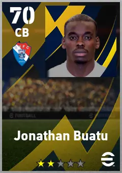 Jonathan Buatu eFootball 2026 player card — 70 OVR CB