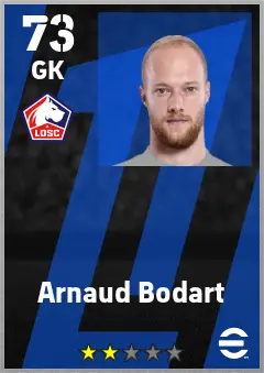 Arnaud Bodart eFootball 2026 player card — 73 OVR GK