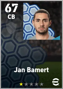 Jan Bamert eFootball 2026 player card — 67 OVR CB
