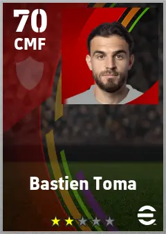 Bastien Toma eFootball 2026 player card — 70 OVR CMF