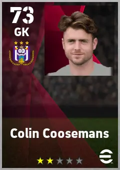 Colin Coosemans eFootball 2026 player card — 73 OVR GK